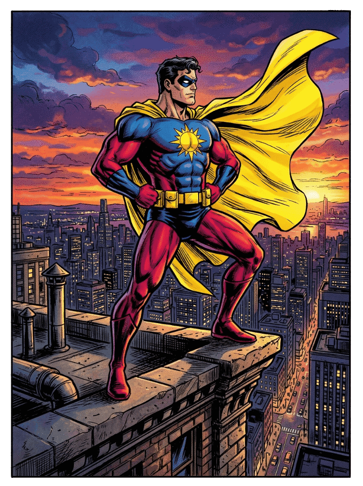 The Golden Age Champion superhero style template