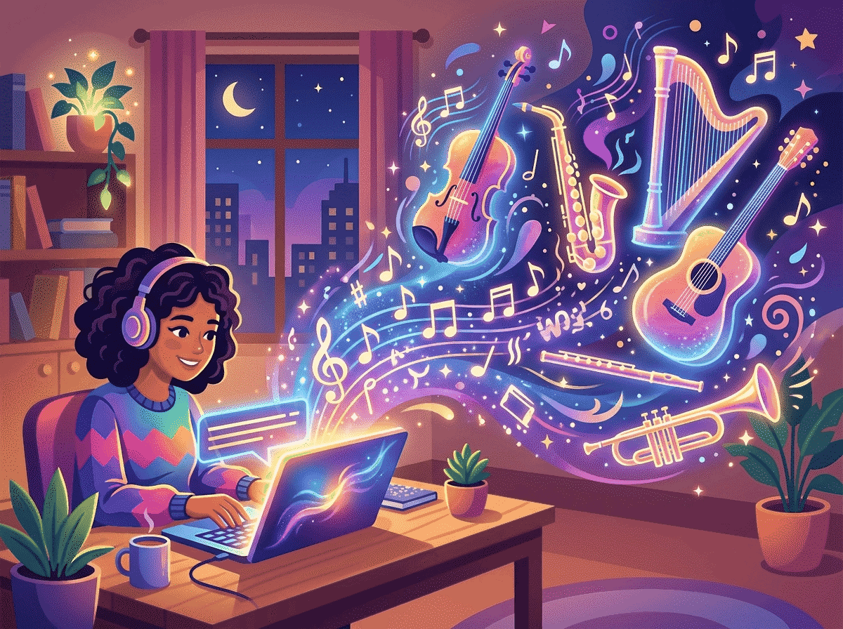 A music creator using AI to arrange vocals and instruments